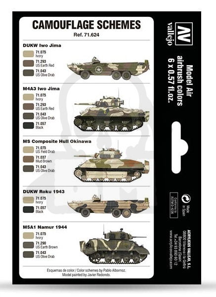 Vallejo 71624 Zestaw Model Air 6 farb - WWII US Army Colors Sand Patterns 1942-1975