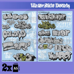 Decal Sheets Train and Graffiti Mix Silver and Gold