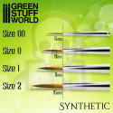 Green Series Synthetic Brush Set - Size 00 0 1 2 pędzelek