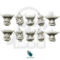Orcs Armoured Heads v3 Orkowe głowy 10 szt. ork orki