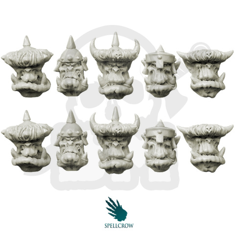 Orcs Armoured Heads v2 Orkowe głowy 10 szt. ork orki