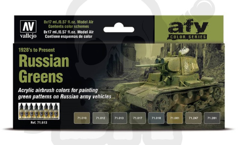 Vallejo 71613 Zestaw Model Air 8 farb Russian Greens 1928 to presents