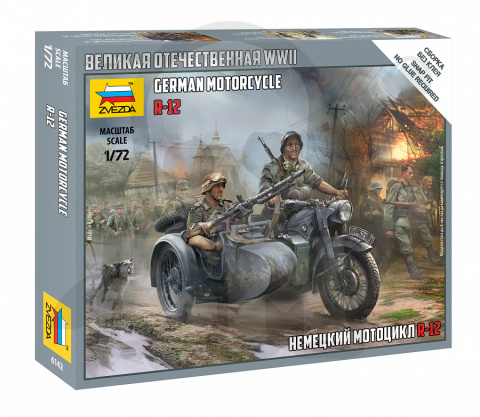 1:72 German Motorcycle BMW R12 with sidecar