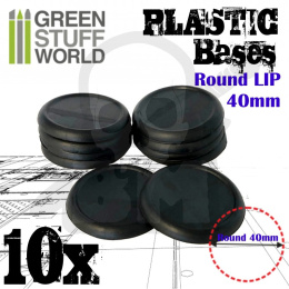 Plastic Bases - Round Lip 40mm x10