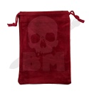 Aksamitna sakiewka na kości 10x14 cm bordowa