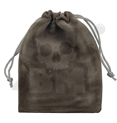 Aksamitna sakiewka na kości 10x14 cm szara