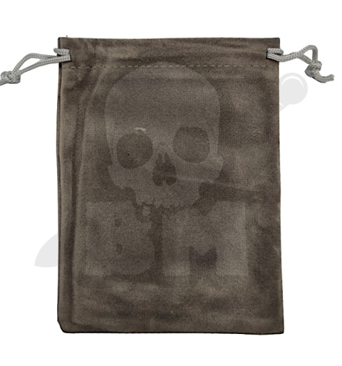 Aksamitna sakiewka na kości 10x14 cm szara