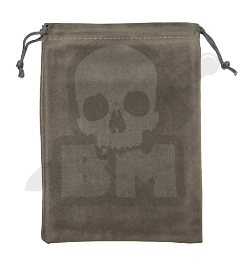 Aksamitna sakiewka na kości 13x18 cm szara