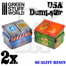 USA Dumpster Resin Set - śmietniki 2 szt.
