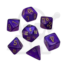 Kości RPG 7 szt. Chessex Borealis Royal Purple/gold