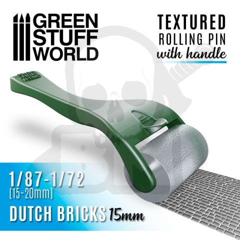 Rolling pin with Handle - Dutch Bricks 15mm wałek do odciskania tekstur