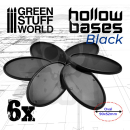 Hollow Plastic Bases Black Oval 90x52mm