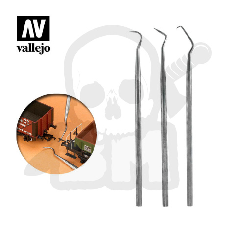 Vallejo T02001 Sondy skrobaki nierdzewne 3 szt.