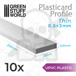 uPVC Plasticard - Profile Thin 0.5x3 mm 10szt.