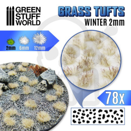 Grass Tufts - 2mm self-adhesive - White Winter