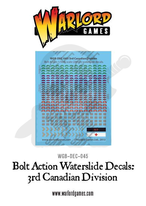 3rd Canadian Division decal sheet