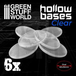 Hollow Plastic Bases Transparent Oval podstawki 60x35mm 6 szt.