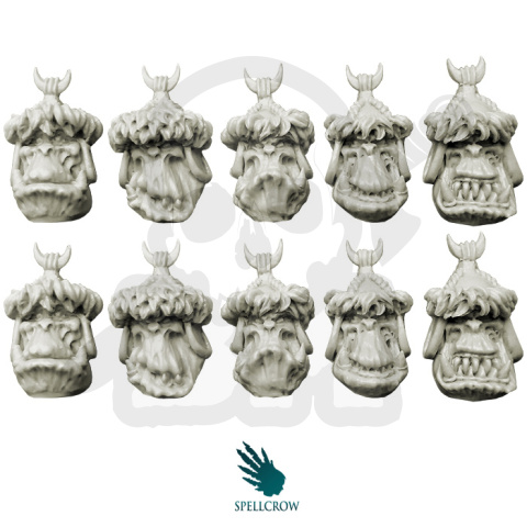 Steppe Orcs Heads - orkowe głowy 10 szt. orc orcs