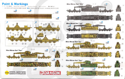 1:144 German Morser Karl mit Railway Transport Carrier