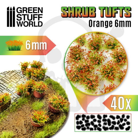 Shrubs Tufts - 6mm self-adhesive - Orange