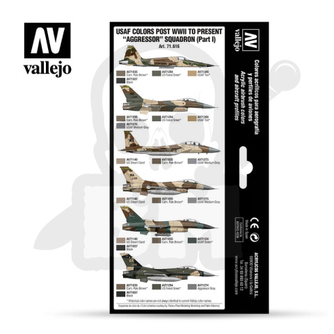 Vallejo 71616 Zestaw Model Air 8 farb USAF colors post WWII to present “Aggressor” Squadron (Part I)