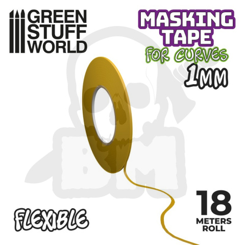 Green Stuff Flexible Masking Tape 1mm elastyczna taśma maskująca 18m
