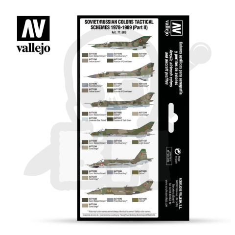 Vallejo 71608 Zestaw Model Air 8 farb Soviet / Russian colors Tactical Schemes 1978-1989 (Part II)