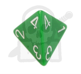 Kość - kostka matowa K4 zielona Dice D4 Green/white