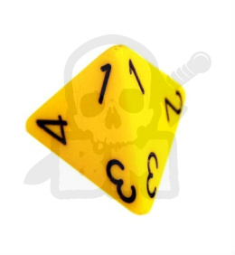 Kość - kostka matowa K4 żółta Dice D4 Yellow/black