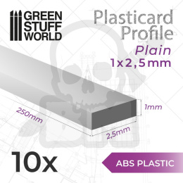 ABS Plasticard - Profile PLAIN 2,5mm 10 szt.