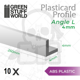 ABS Plasticard - Profile ANGLE-L 4 mm x10