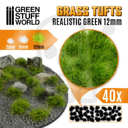 Grass Tufts XL 12mm self-adhesive Realistic Green