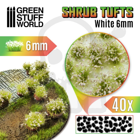 Shrubs Tufts - 6mm self-adhesive White - białe kępki roślin