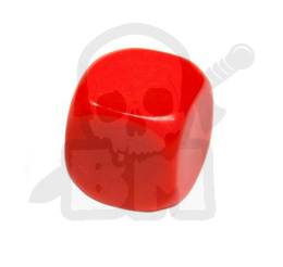 Kość - kostka K6 16 mm bez symboli czerwona - blank dice red