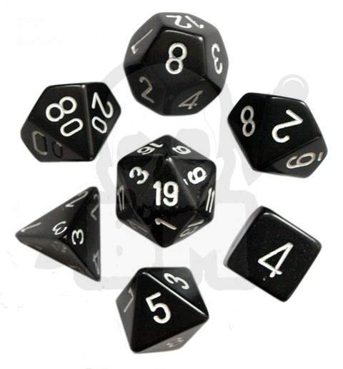 Kości RPG matowe czarne zestaw 7 szt.