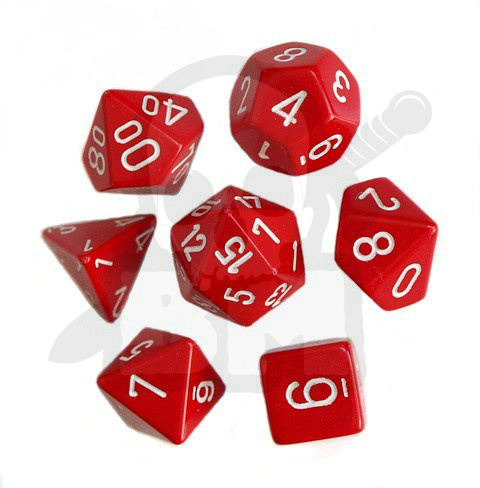 Kości RPG matowe czerwone zestaw 7 szt.