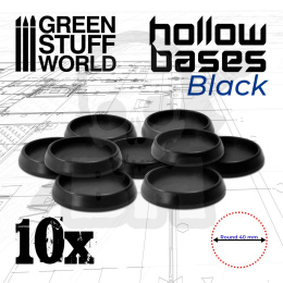 Hollow Plastic Bases Black 40mm