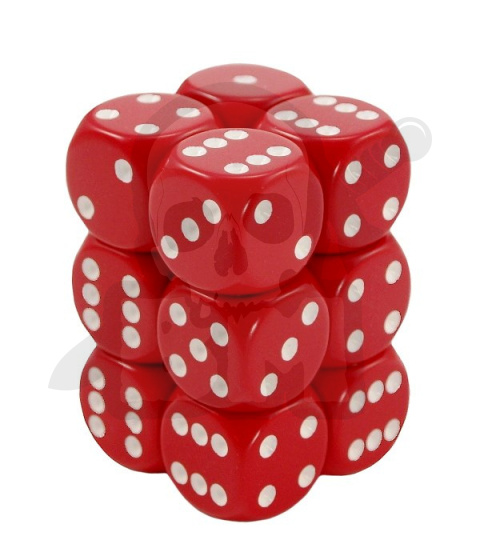 Kostki czerwone K6 16mm 12szt. kości spot