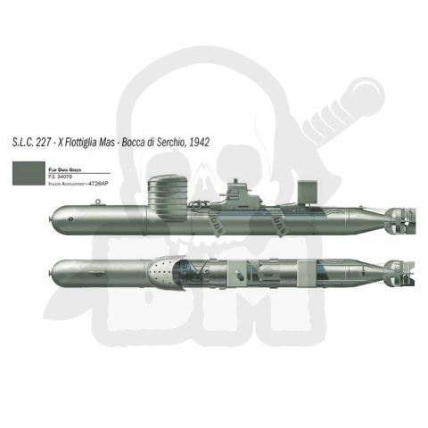 1:35 S.L.C. Maiale with crew - włoska żywa torpeda