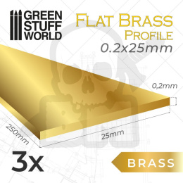Flat Brass Profile 0.2 x 25mm