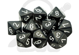 Kostki czarne RPG K10 10szt. kości kostka