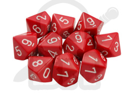 Kostki czerwone RPG K10 10szt. kości kostka
