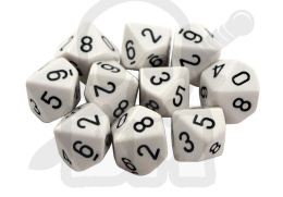 Kostki białe RPG K10 10szt. kości kostka