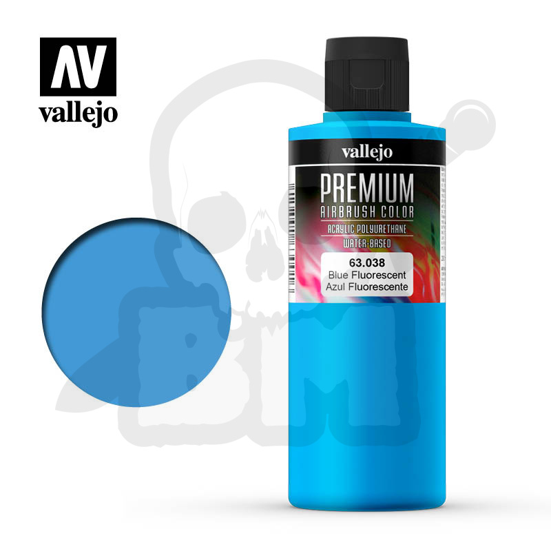 Vallejo 63038 Premium Airbrush Color 200ml Blue Fluorescent