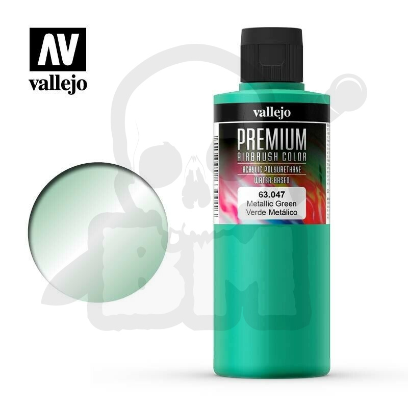 Vallejo 63047 Premium Airbrush Color 200ml Green Metallic