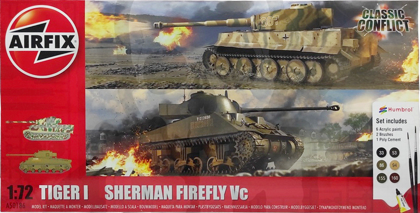 Airfix 50186 Gift Set Classic Conflict Tiger 1 vs Sherman 1:72