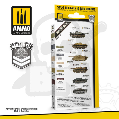 Ammo Mig 7185 Farby Wargame Stug III Early & Mid Colors 1939-1943