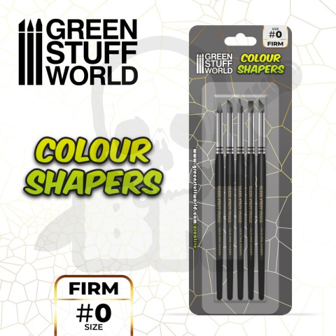 Pędzle silikonowe - Color Shapers BLACK Size 0 - 5 szt.