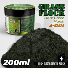 Static Grass Flock 4-6mm Dark Green Marsh 200 ml