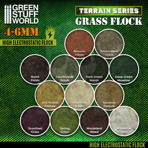 Static Grass Flock 4-6mm Deep Green Meadow 200 ml